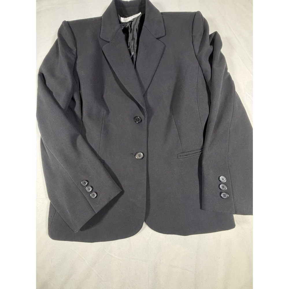 Tahari Arthur S Levine 2 Button Coat Black Womens 14 Notch Lapel Business Jacket